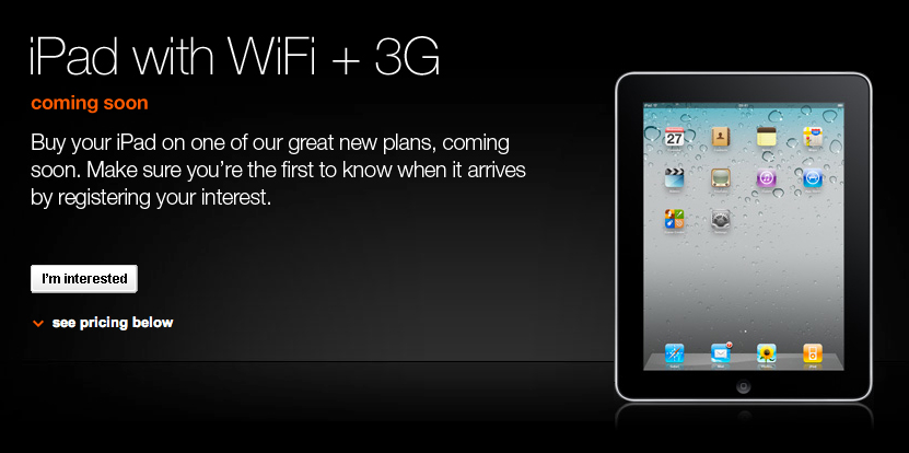 iPad com Wi-Fi+3G na Orange