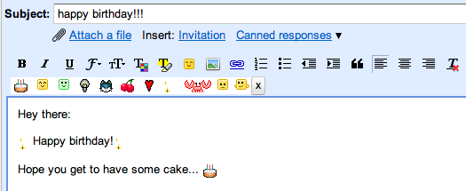 Emojis recentemente utilizados no Gmail