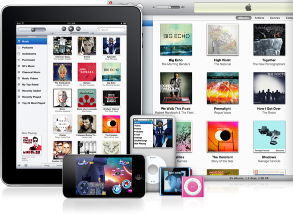 iTunes em vários dispositivos - iPad, iPhone, iPods e Mac