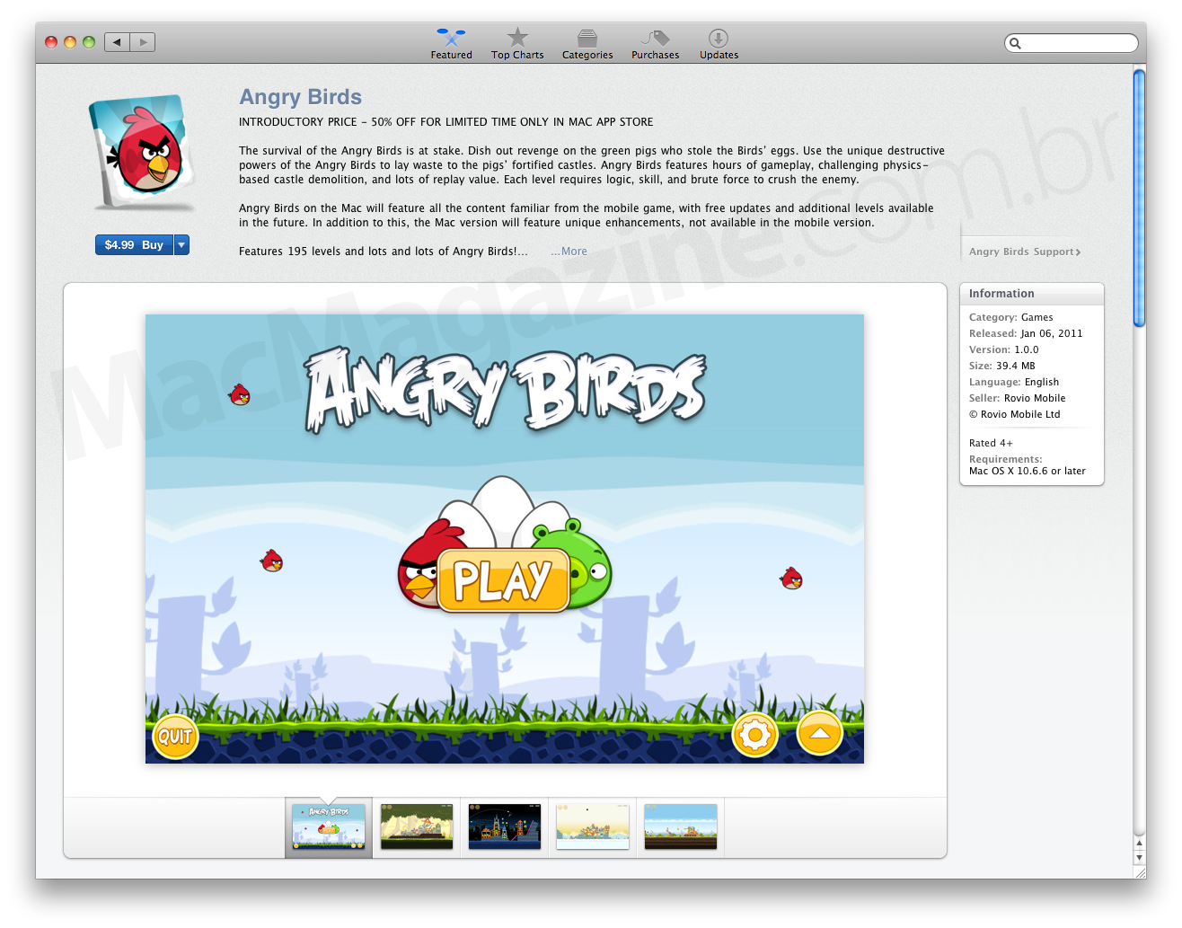 Angry Birds na Mac App Store