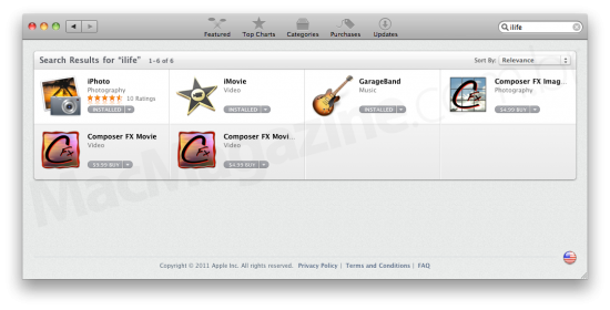 iLife na Mac App Store