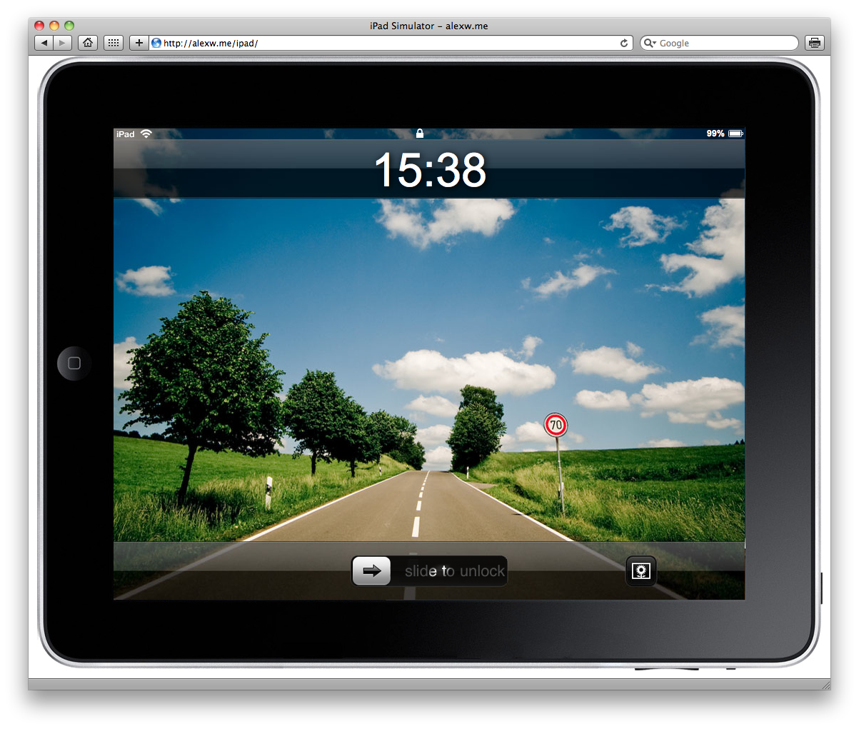 iPad Simulator no Safari