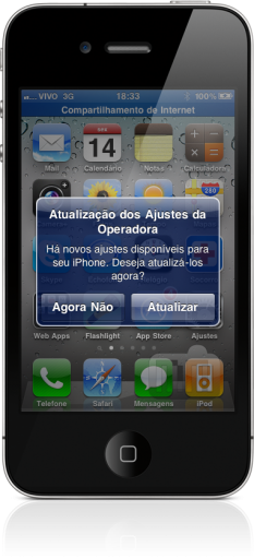 Atualização de ajustes da Vivo no iPhone 4