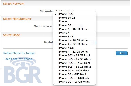 iPhone 4 branco no sistema da AT&T