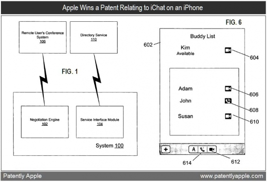 Patente de iChat para iPhone