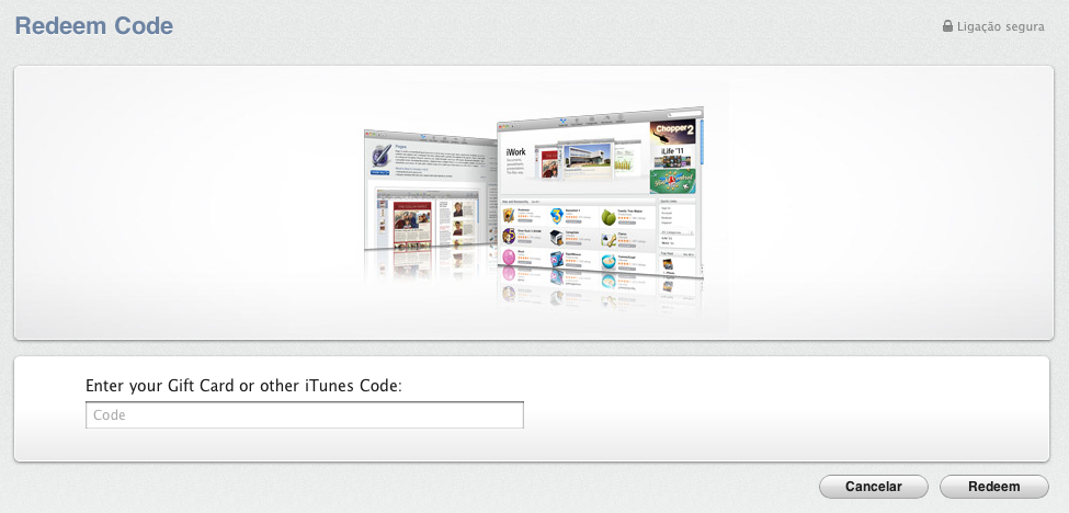 Como resgatar o código promocional na loja Mac App Store?