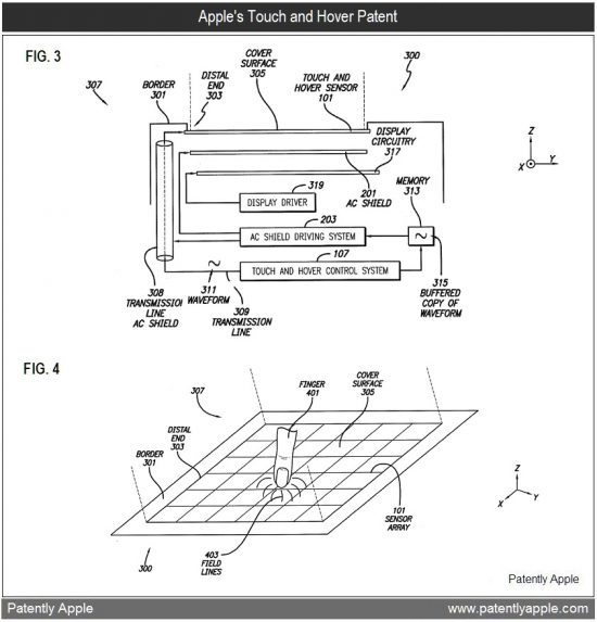 Patente de detecção de hover em touchscreens
