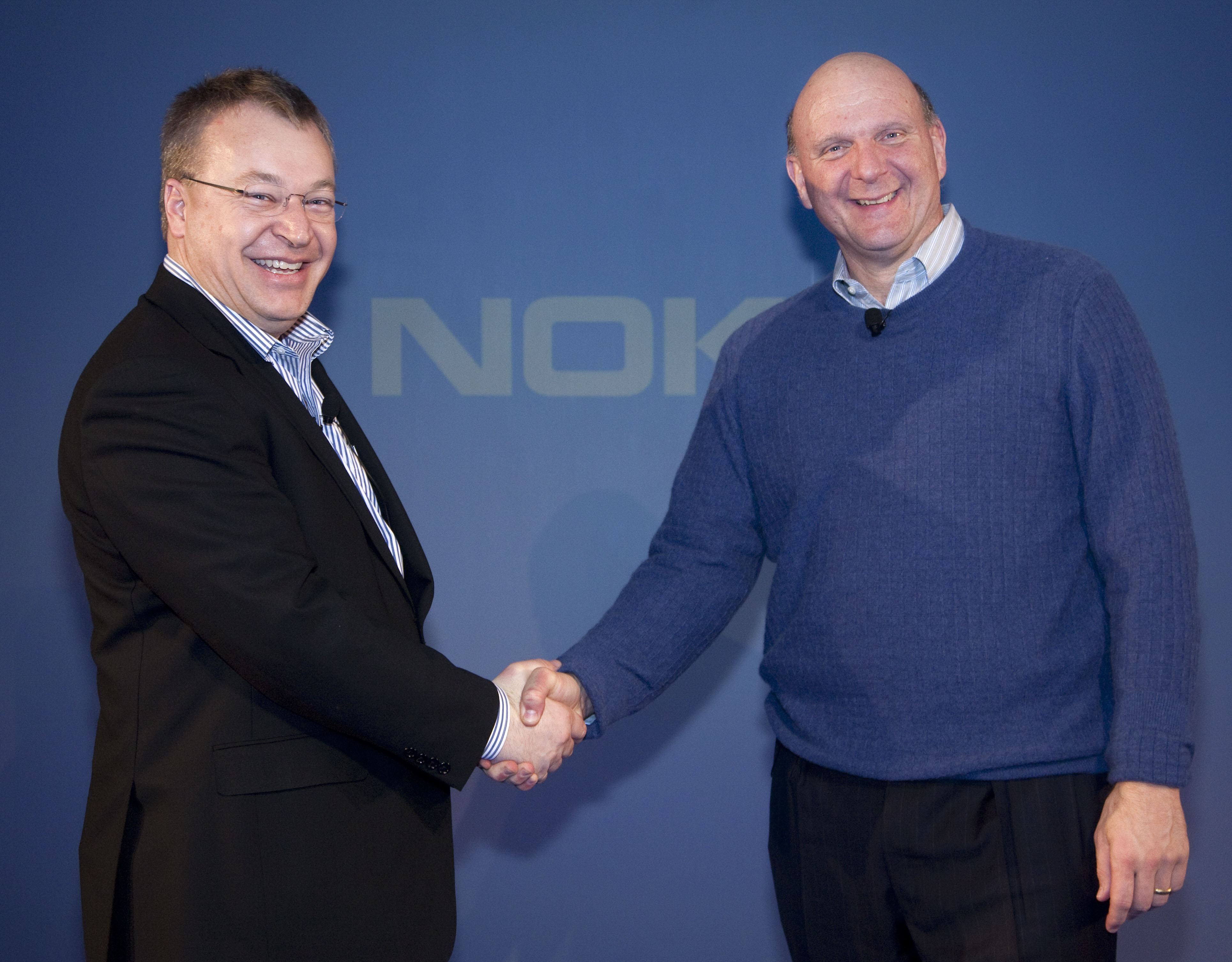 Elop e Ballmer, CEOs da Nokia e Microsoft