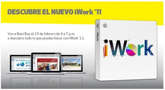 Convite da Best Buy México sobre o iWork 11