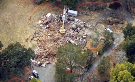 Foto aérea da Jackling House demolida