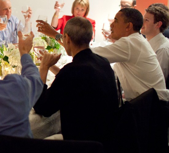 Steve Jobs em jantar com Barack Obama
