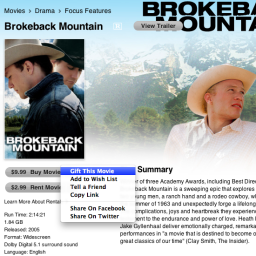 Brokeback Mountain na iTunes Store