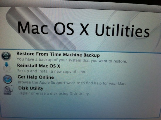 Partição de recuperação no Mac OS X Lion
