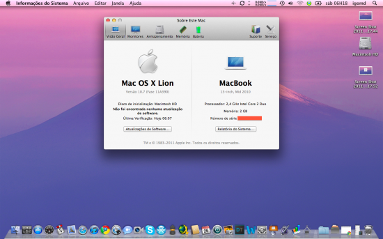 Sobre Este Mac - Mac OS X 10.7 Lion