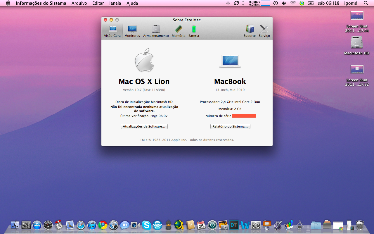 Sobre Este Mac - Mac OS X 10.7 Lion