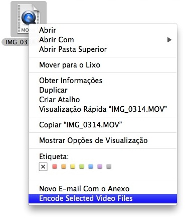 Codificação de vídeos diretamente no Finder do Mac OS X Lion