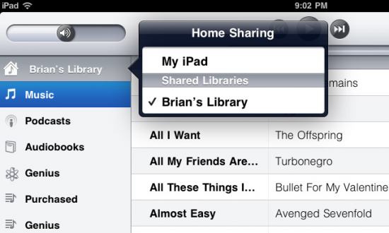Home Sharing no iOS 4.3
