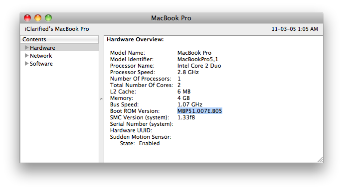 Update de firmware em MacBooks Pro