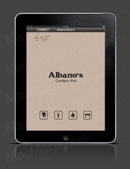 Cardápio da Choperia Albanos no iPad