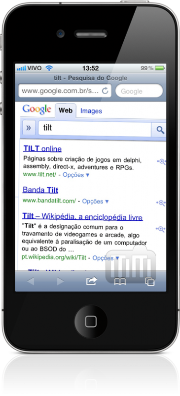 Tilt - Google no Mobile Safari