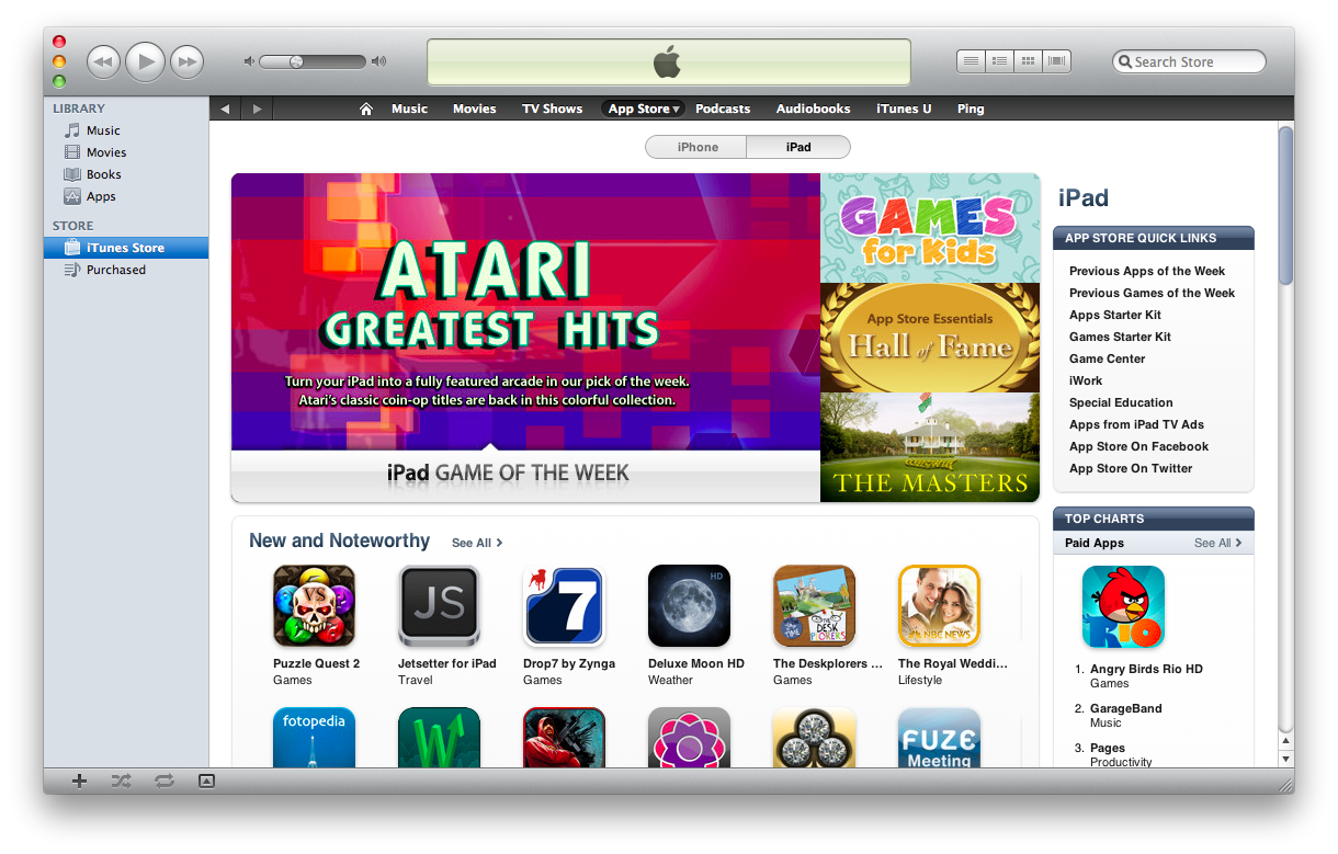 iOS App Store no iTunes