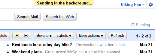 Sending in background - Gmail Labs