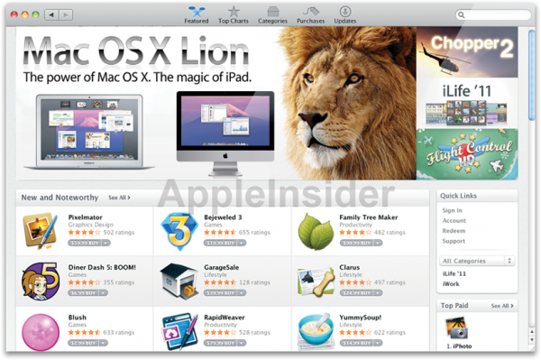 Mac OS X Lion na Mac App Store