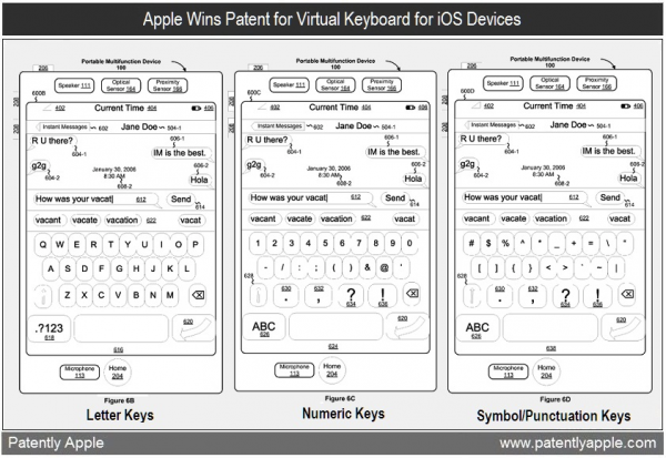 Patente de teclado virtual