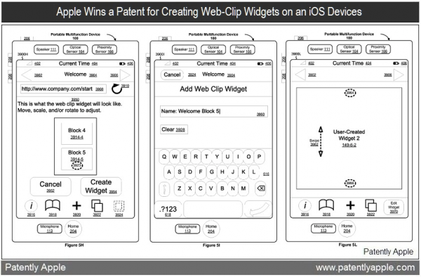 Patente de widgets a partir de web clips
