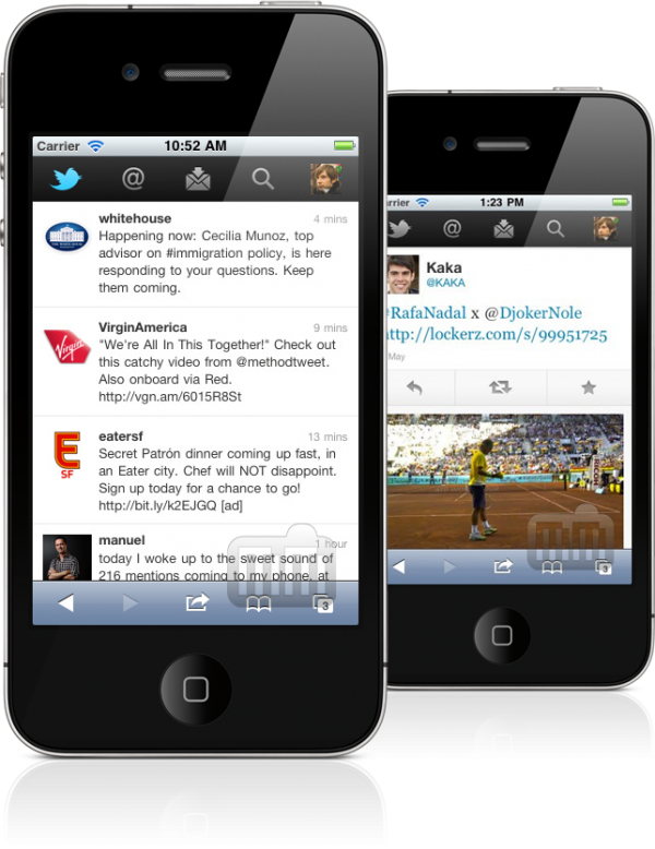 Web app do Twitter em iPhones