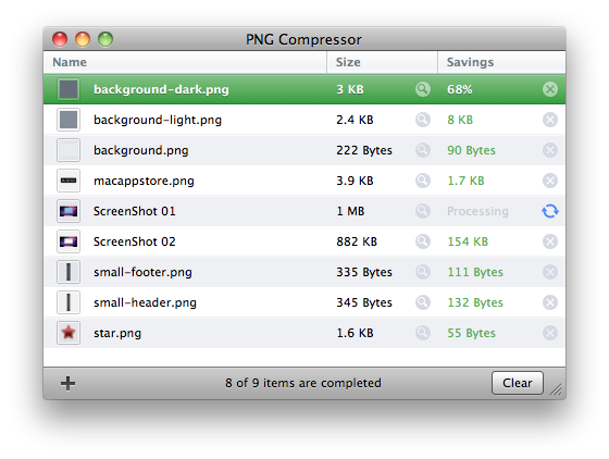 PNG Compressor - Mac OS X