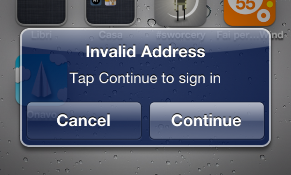 Erro - Invalid Address no iPhone
