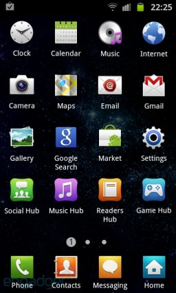 Interface do Samsung Galaxy S2