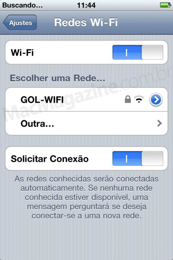 Wi-Fi na GOL pelo iPhone