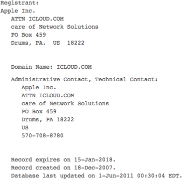 Registrar DNS - iCloud.com da Apple