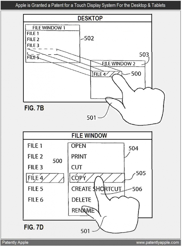 Patente de Macs e tablets com multi-touch