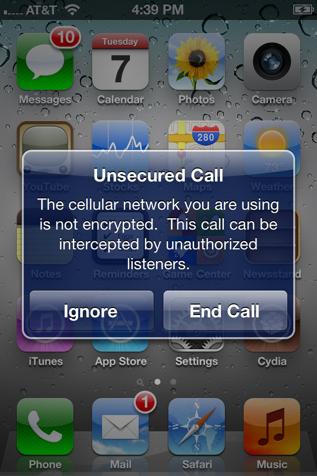 Alerta de chamadas inseguras no iOS 5