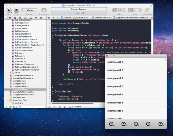 Xcode rodando um projeto do TwUI