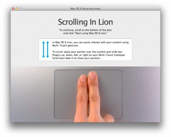 Scrolling no Lion