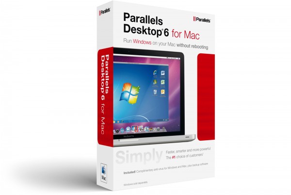 Caixa em inglês do Parallels Desktop 6 para Mac