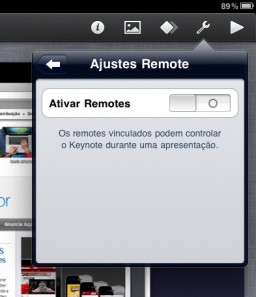Configurando o Keynote Remote no iPad