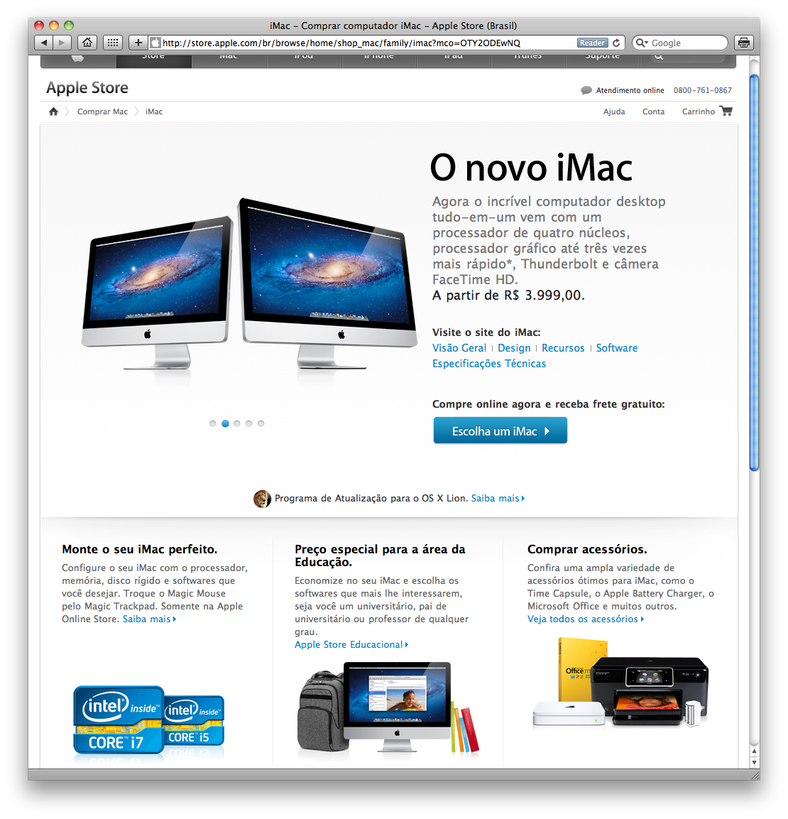 iMacs com o OS X Lion