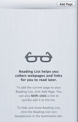 Reading List no Safari 5.1