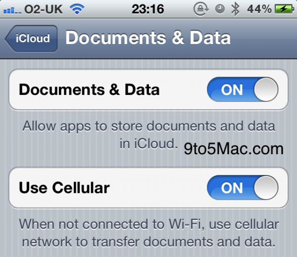 Documents in the Cloud no iOS 5 beta 4