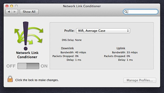 Network Link Conditioner - Xcode do Lion
