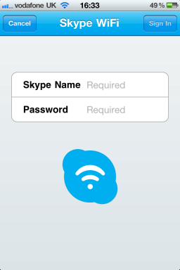 Skype WiFi - iPhone