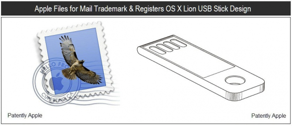 Registro do ícone do Mail e do pendrive do Lion