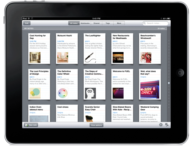 Evernote 4.1 no iPad