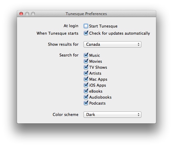 Tunesque - Mac OS X