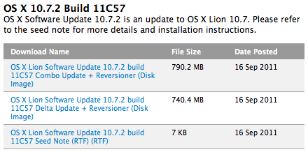 OS X Lion beta, build 11C57